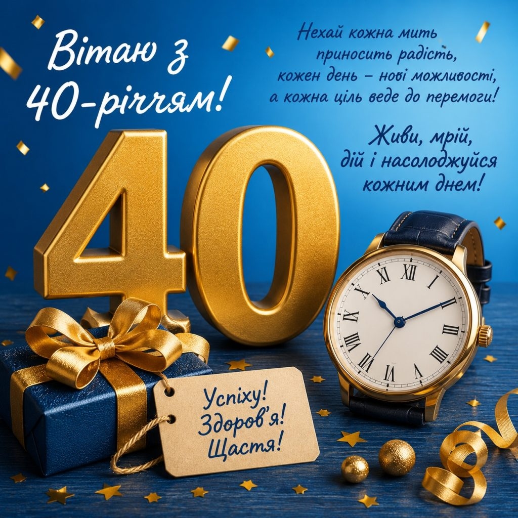 Привітання з 40 річчям чоловіку прикольні