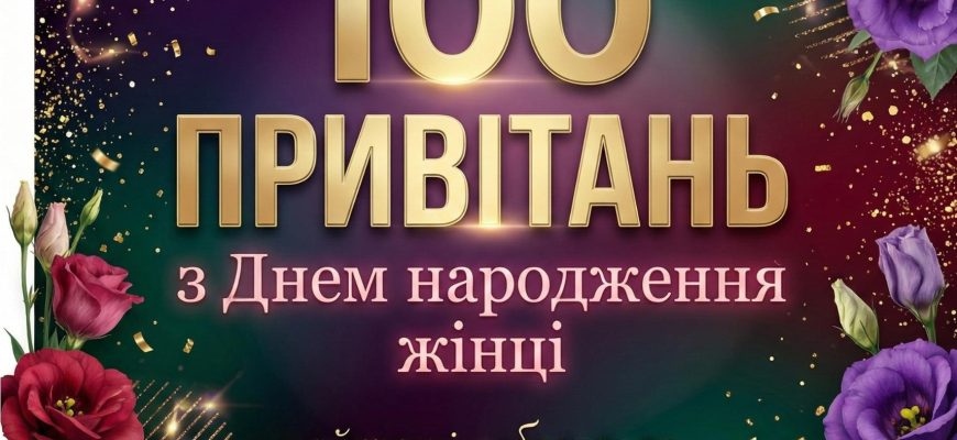 100 привітань з днем народження жінці