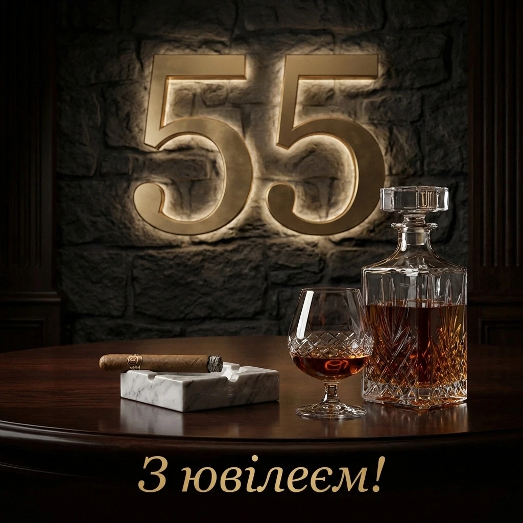 Привітання з 55-річчям мужчині