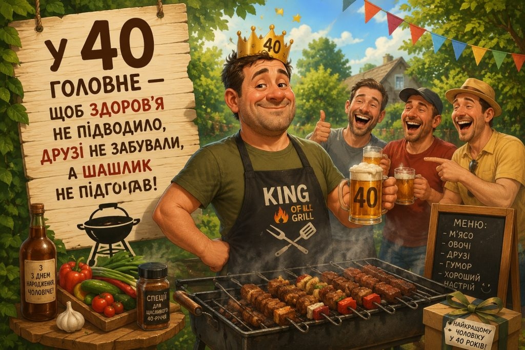 Привітання з 40 річчям чоловіку прикольні