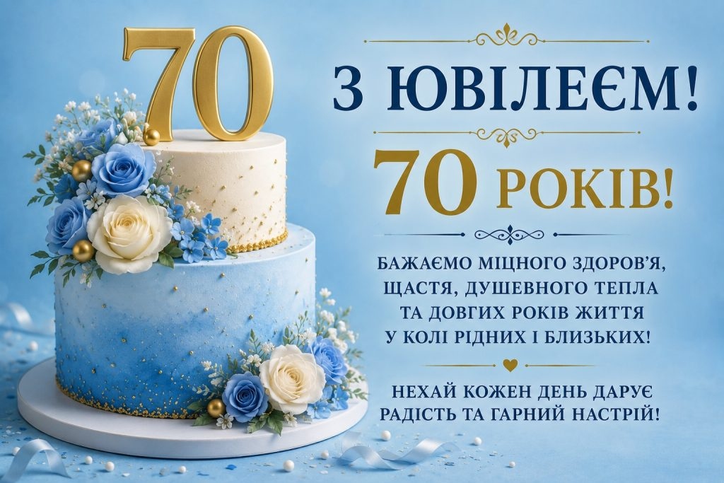 Привітання з 70-річчям своїми словами