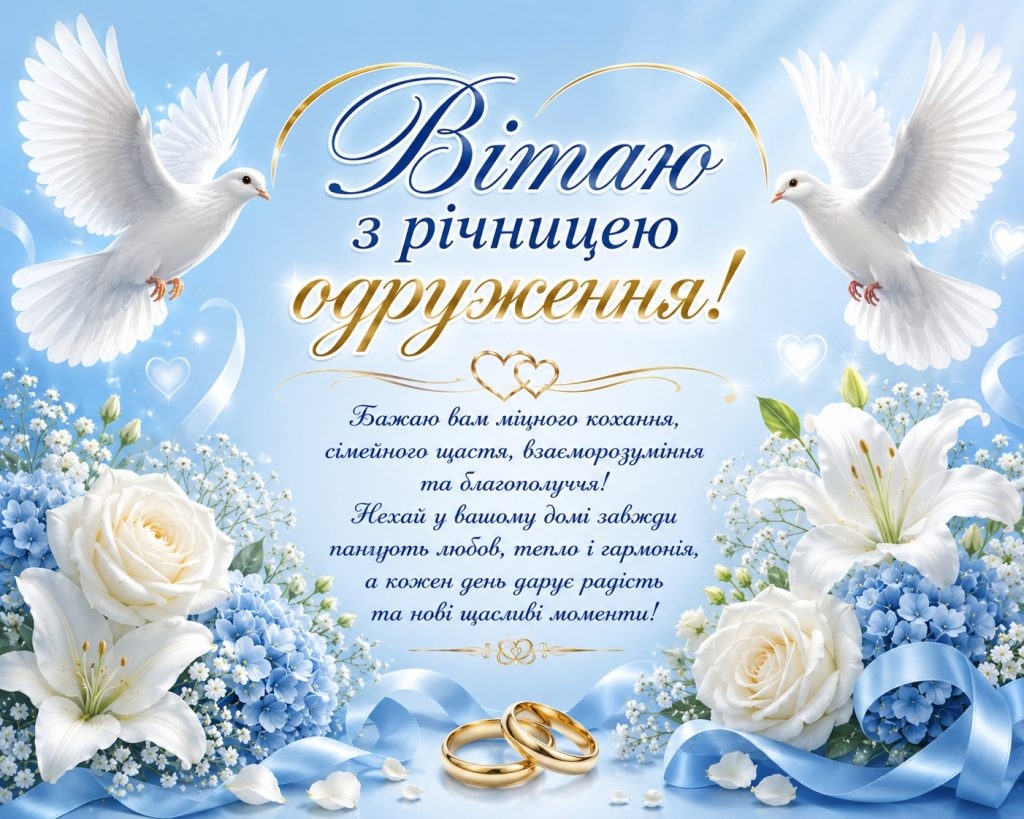 Короткі привітання з річницею весілля
