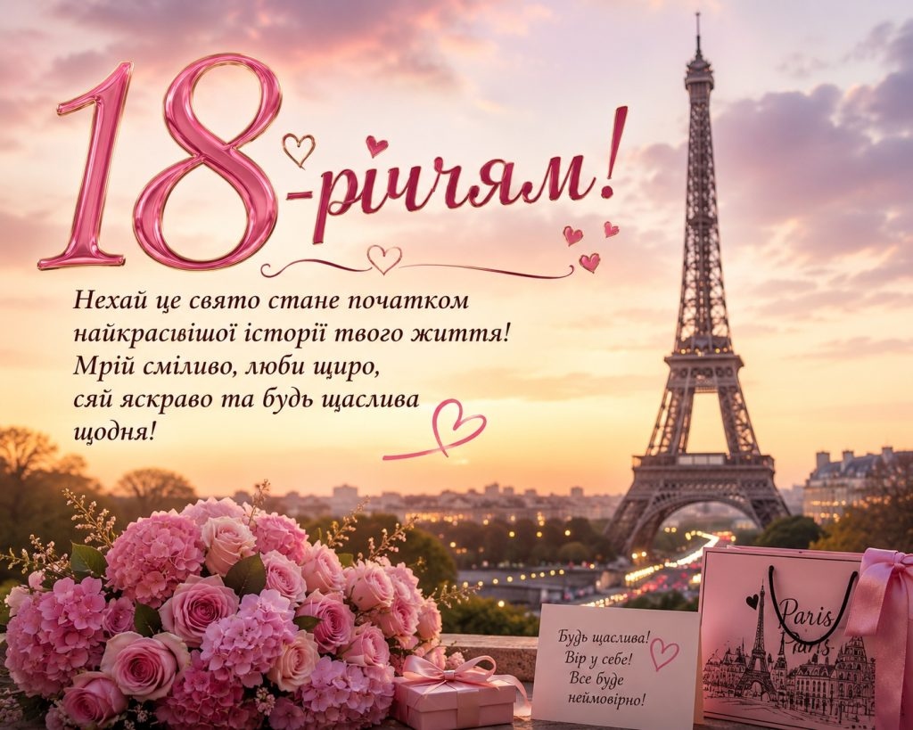 Привітання з 18-річчям подрузі