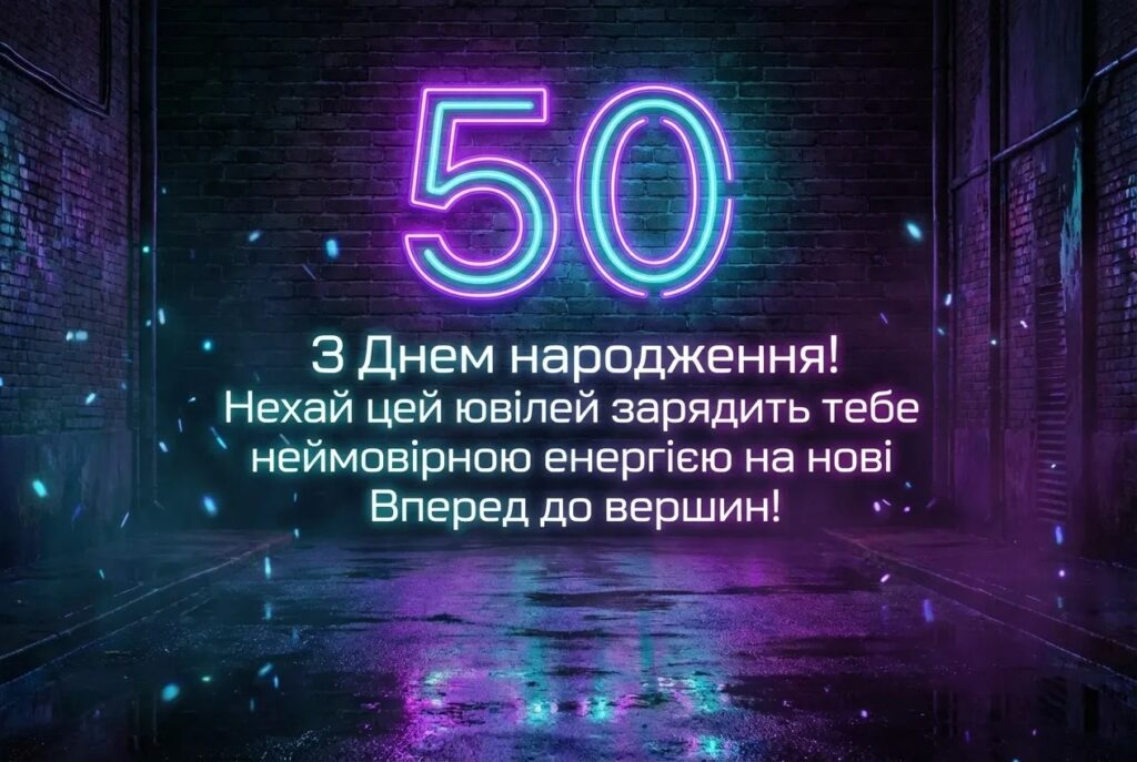 Привітання з 50 річчям своїми словами