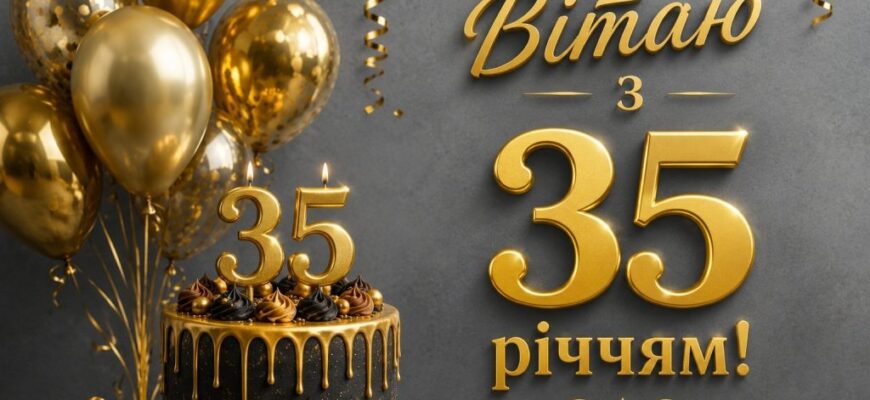 Привітання з 35 річчям своїми словами: красиві побажання від душі