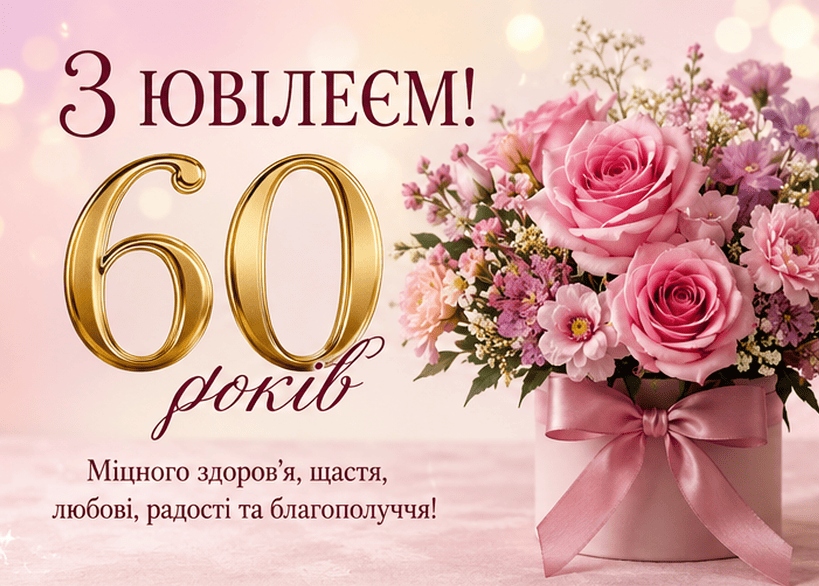 Привітання з 60-річчям жінці