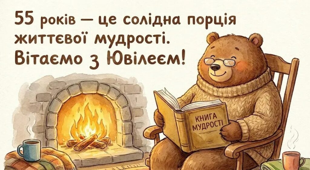 Привітання з 55-річчям мужчині