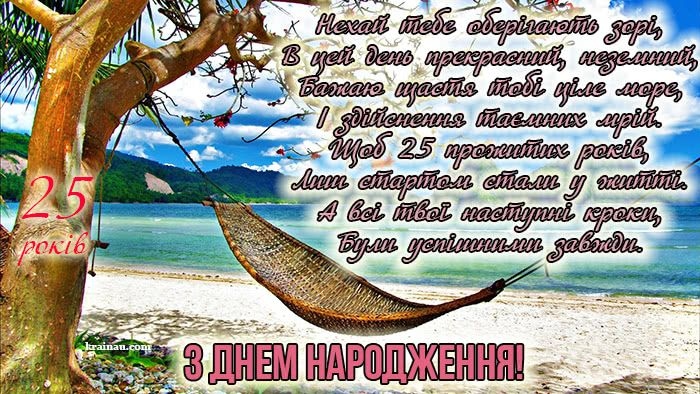 Привітання з днем народження хлопцю 25 років