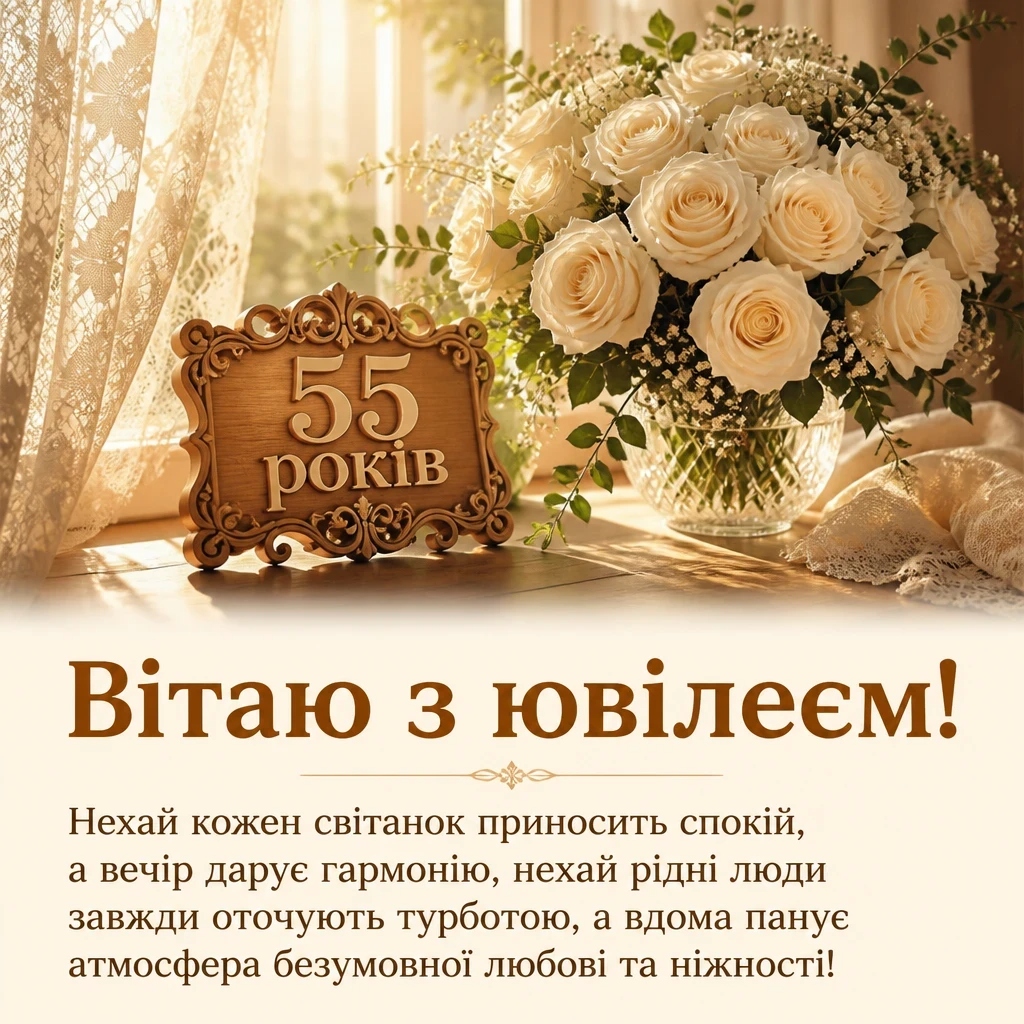 Привітання з 55 річчям жінці