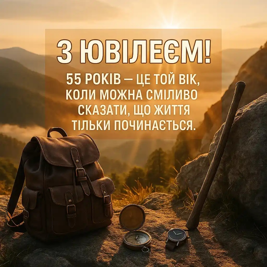 Привітання з 55-річчям мужчині