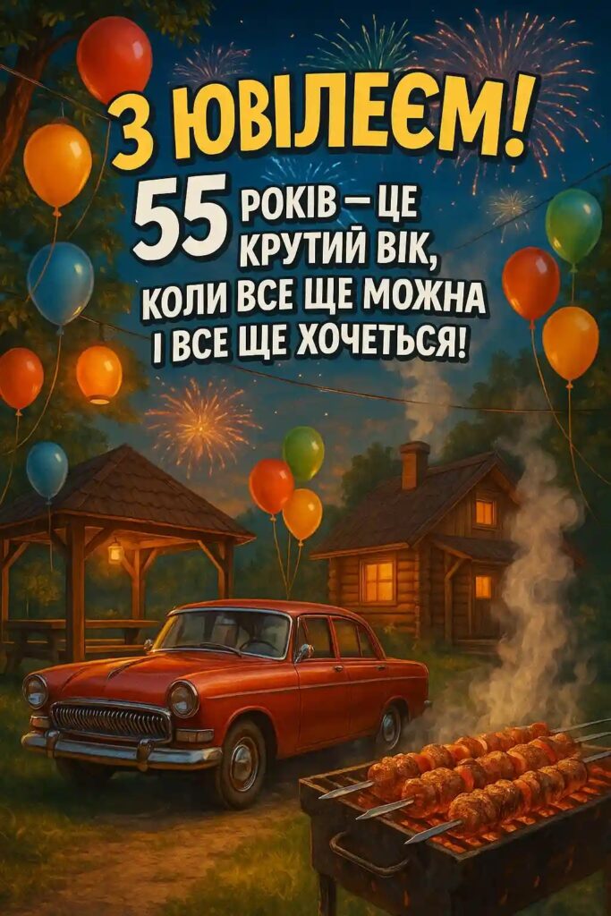 Привітання з 55-річчям своїми словами