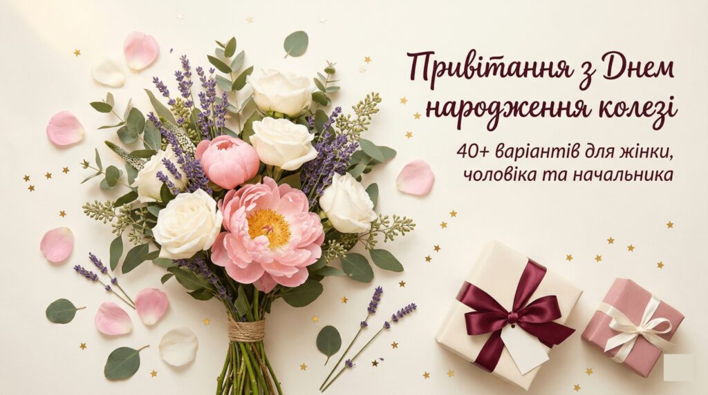 Привітання з днем народження жінці колезі