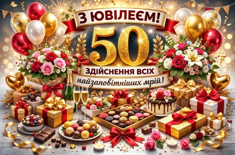 Привітання з 50 річчям своїми словами
