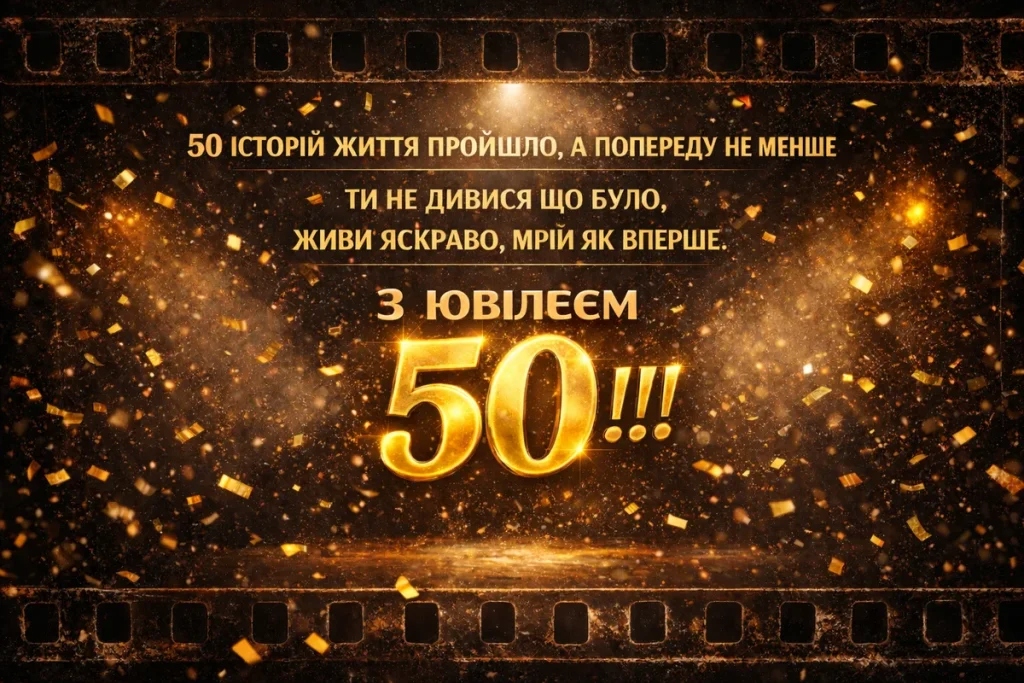 Привітання з 50 річчям своїми словами