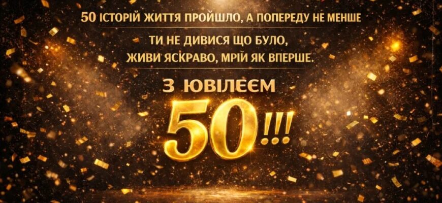 Привітання з 50 річчям своїми словами: красиві та щирі побажання