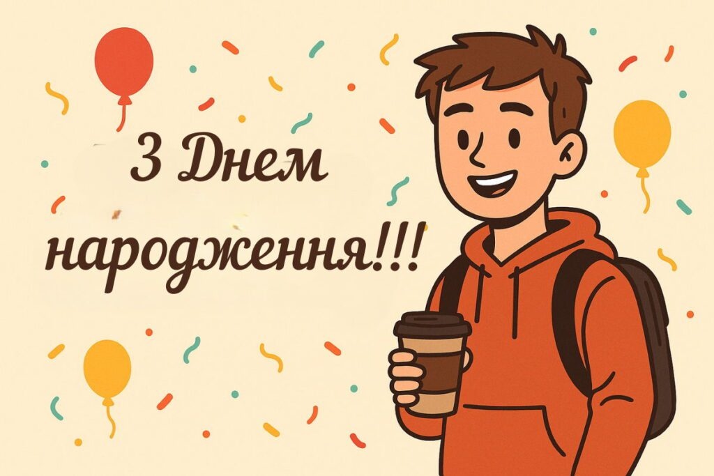 Привітання з 20-річчям хлопцеві
