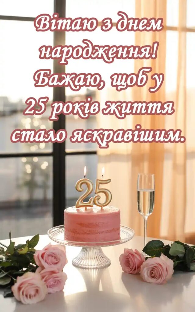 Привітання з 25 річчям своїми словами