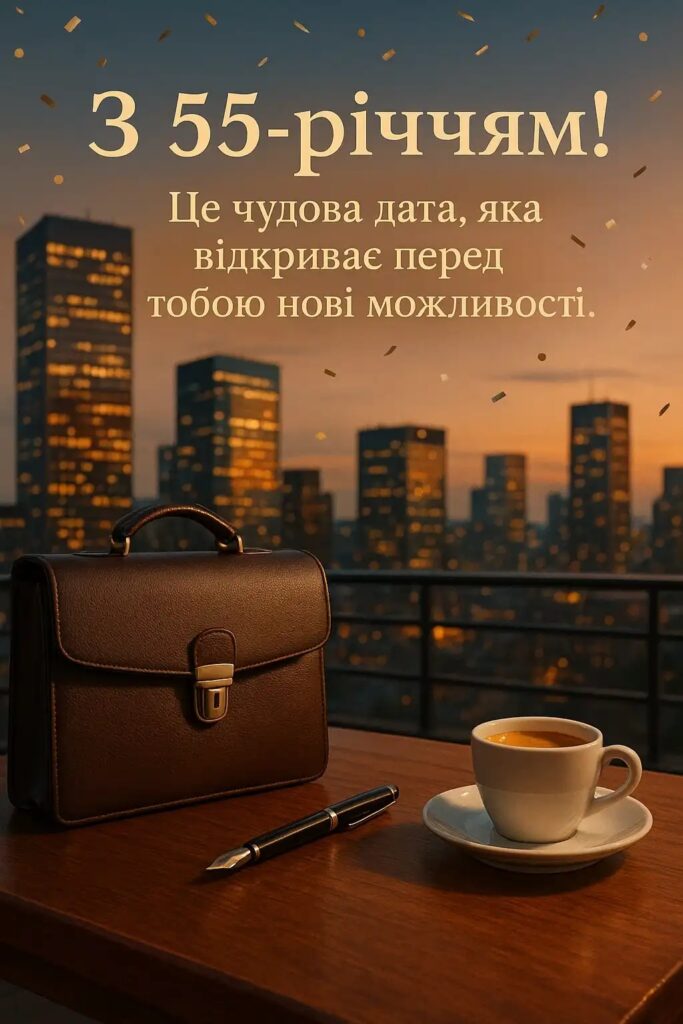 Привітання з 55-річчям мужчині