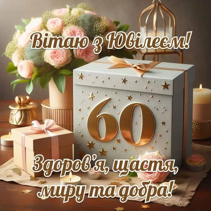 Привітання з 60-річчям жінці