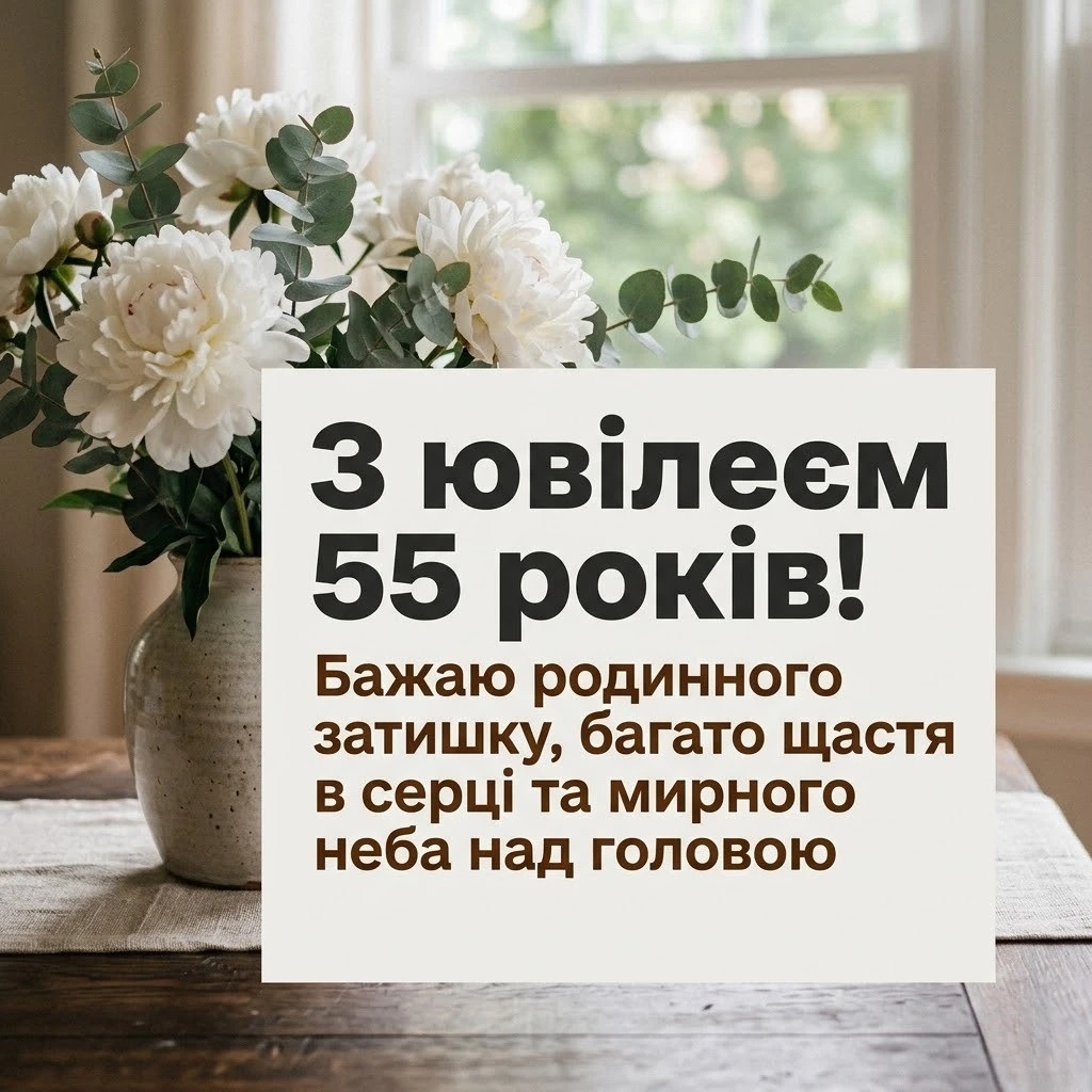Привітання з 55 річчям жінці