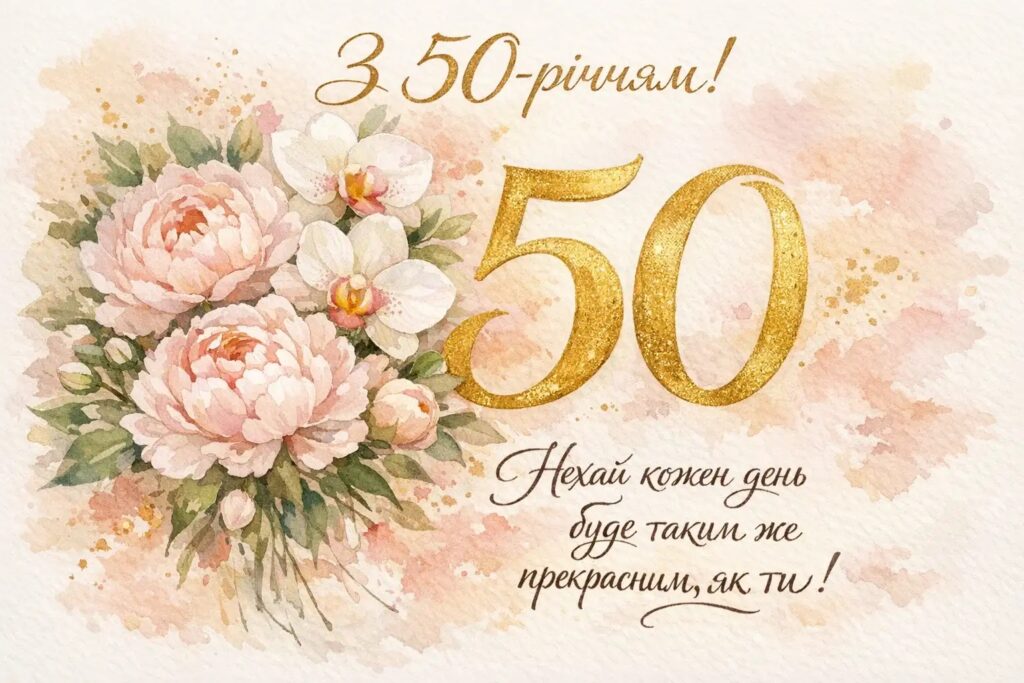 Привітання з 50 річчям своїми словами
