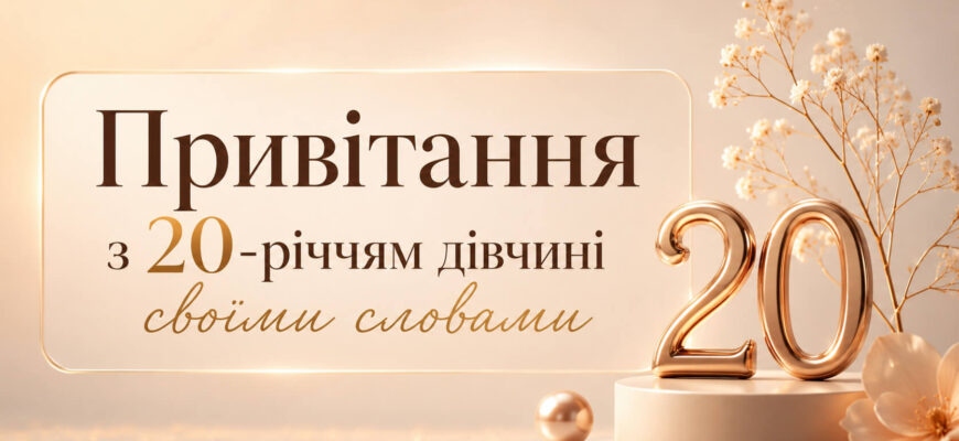 Привітання з 20 річчям дівчині