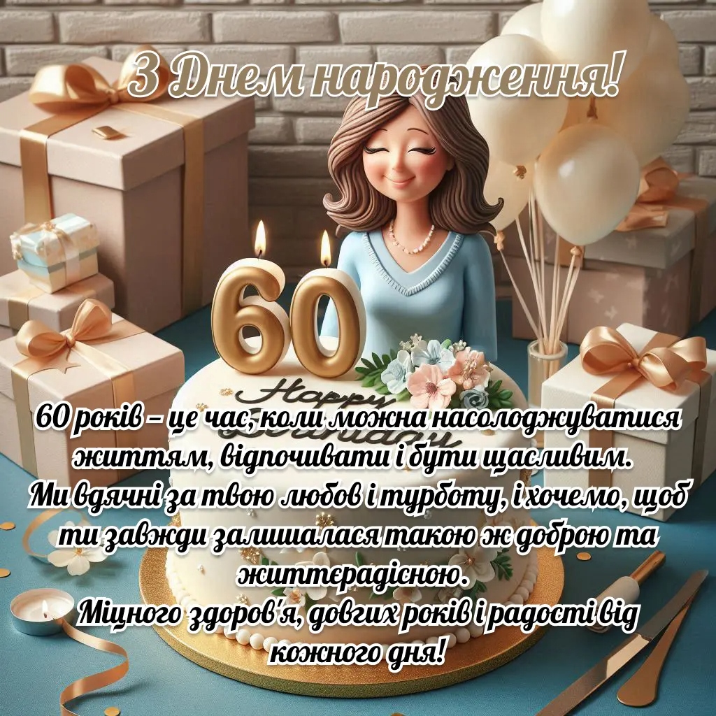 Привітання з 60-річчям своїми словами