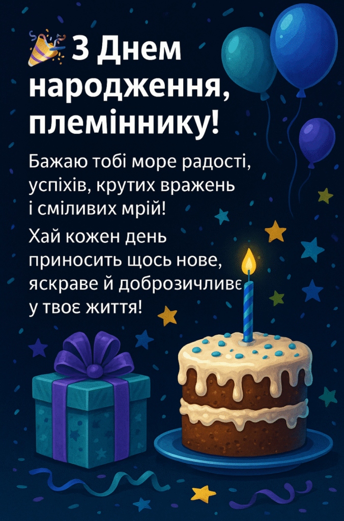 Зворушливі привітання з днем народження племіннику