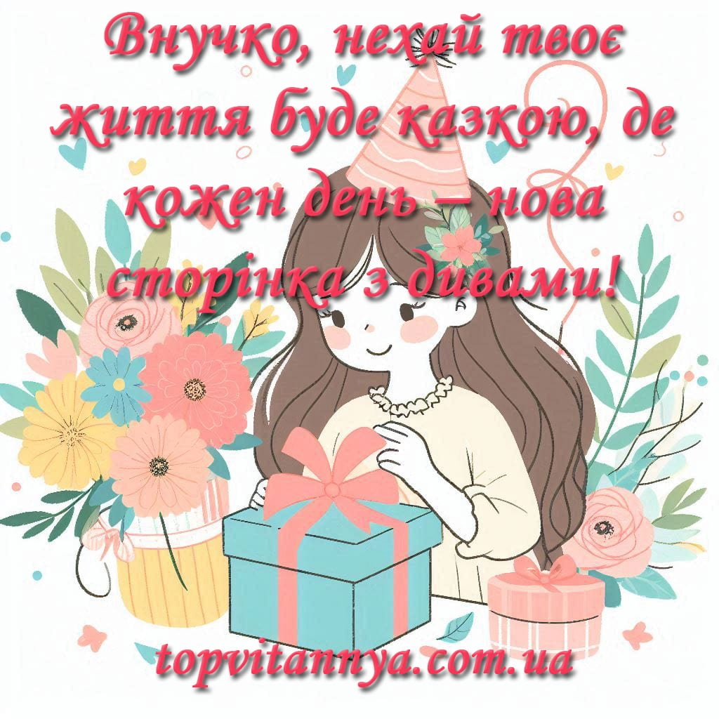Привітання з днем народження для внучки від бабусі