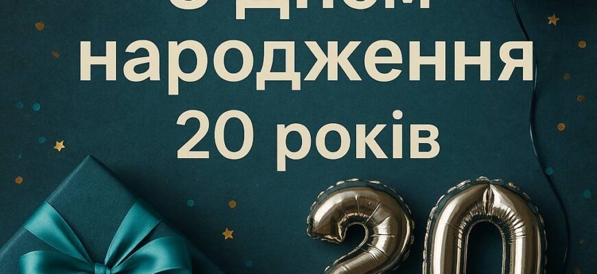 Привітання з 20 річчям дівчині