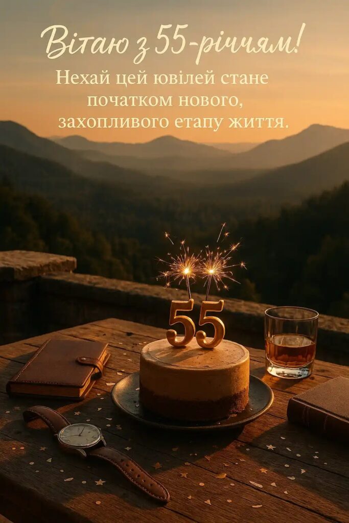 Привітання з 55-річчям мужчині