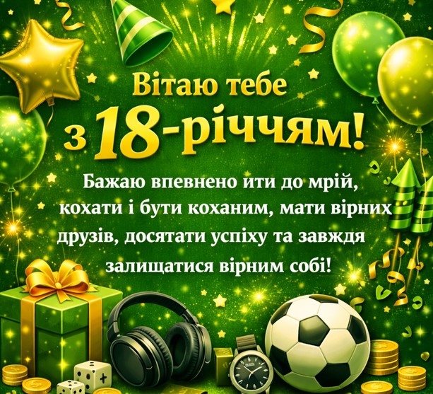 Привітання з 18 річчям дівчині