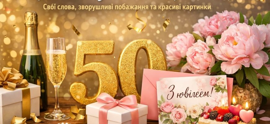 Привітання з 50 річчям своїми словами