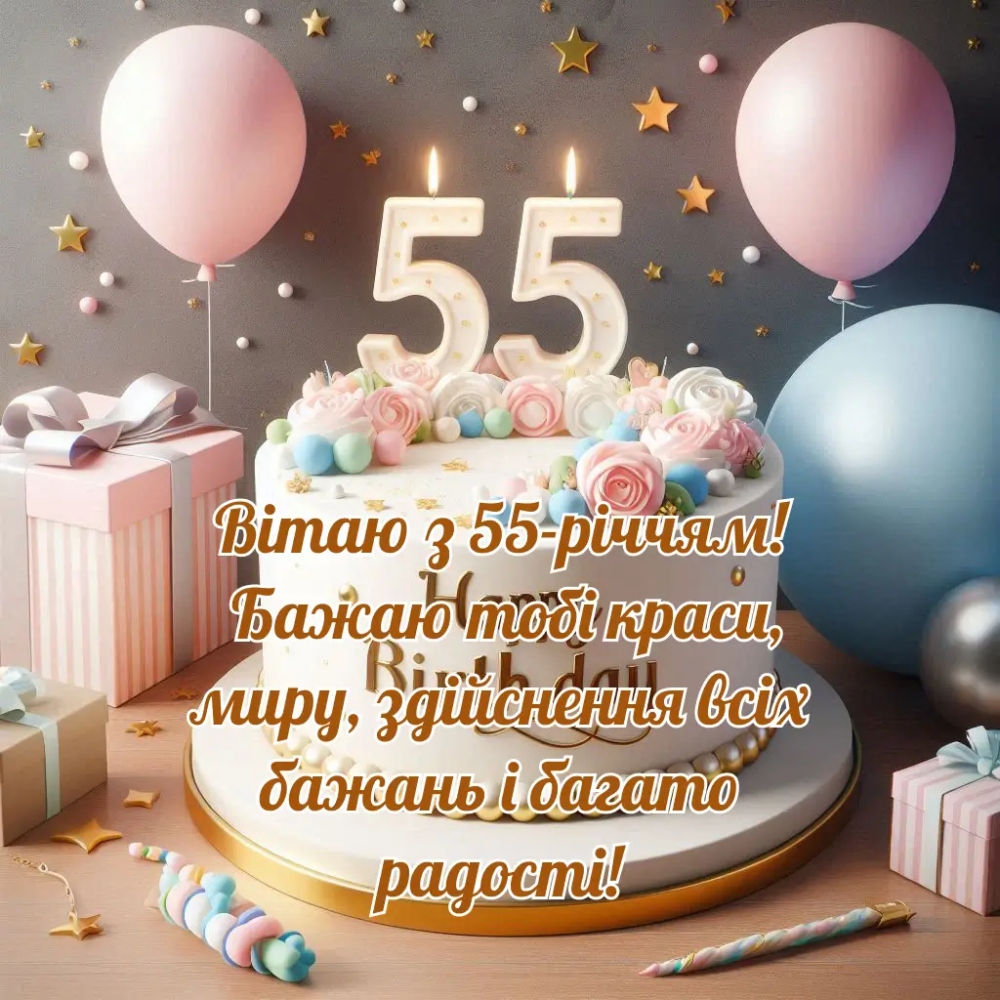 Привітання з 55-річчям своїми словами