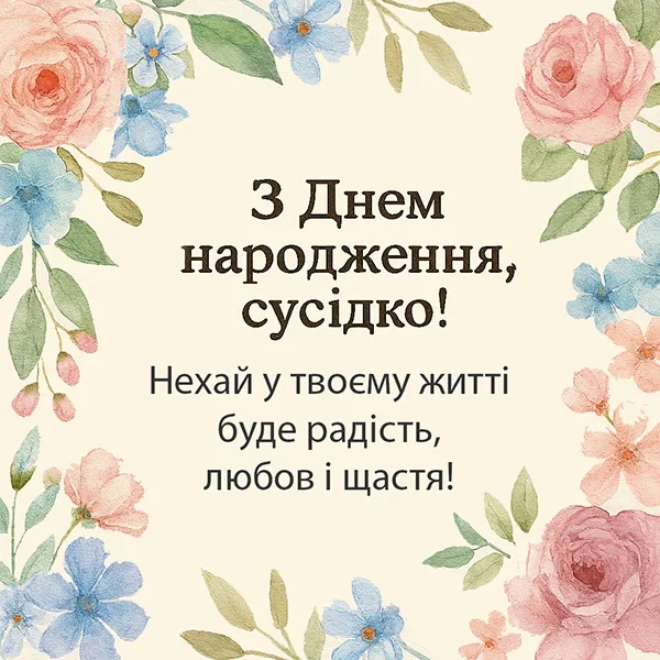 З Днем народження сусідку