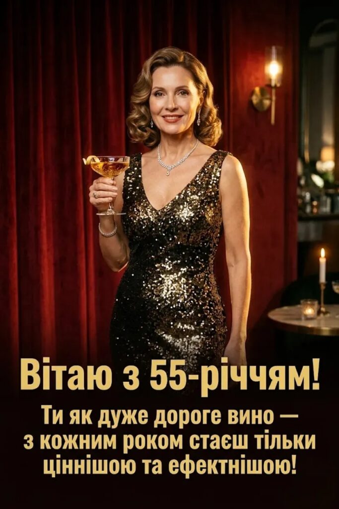 Привітання з 55-річчям своїми словами